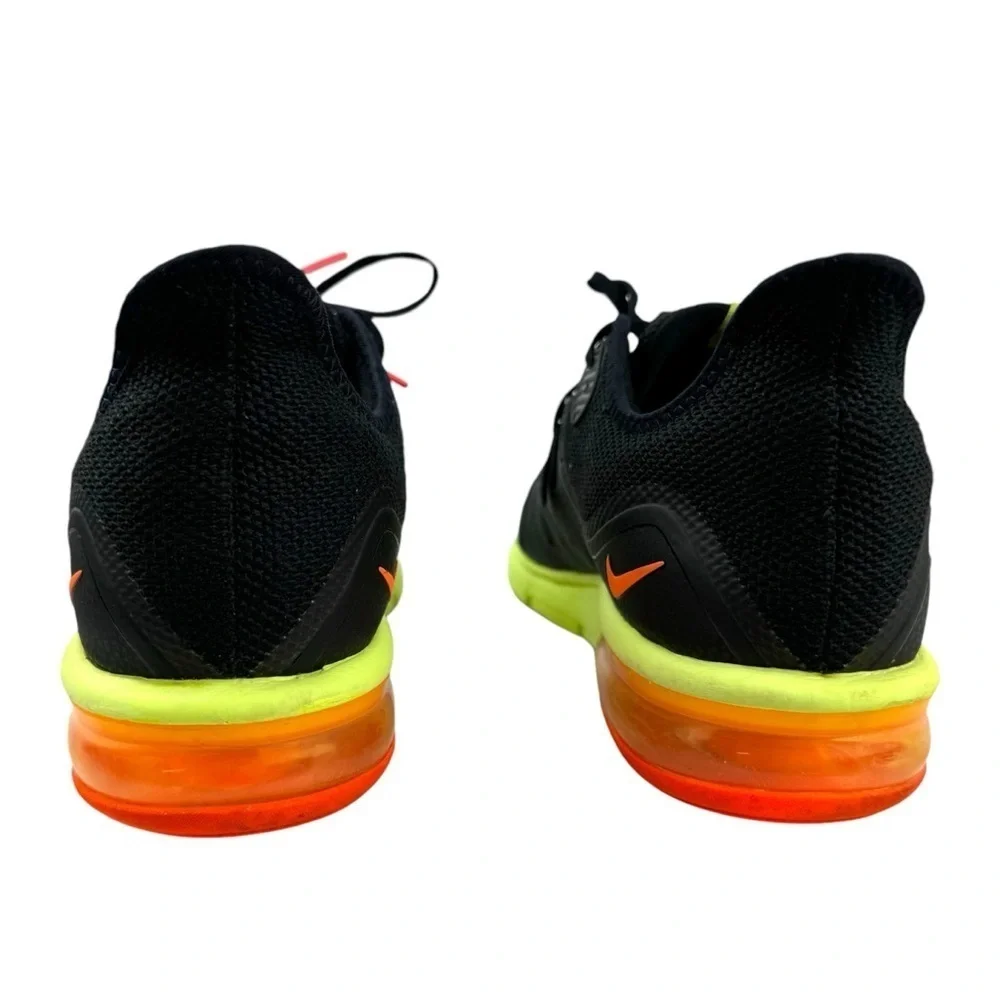 Nike Air Max Sequent 3 Running Sneakers Shoes Black Orange Volt Mens Size 12